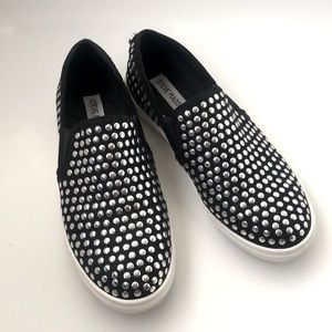 WORN ONCE! STEVE MADDEN STUDDED SLIP ON SNEAKERS